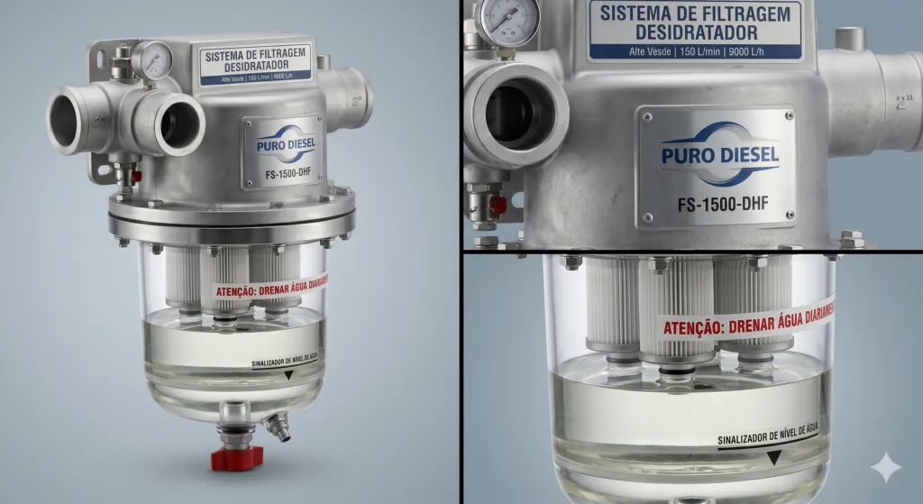 Filtro Desidratador de Alta Vazão para Diesel